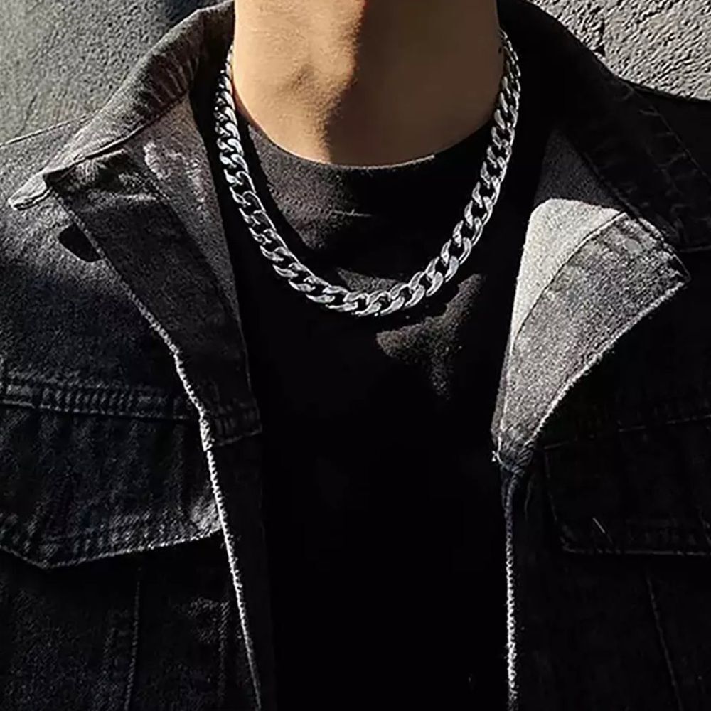 New Stainless Steel Long Cuban Chain Necklace 28” For Men or Women Chunky Chain
